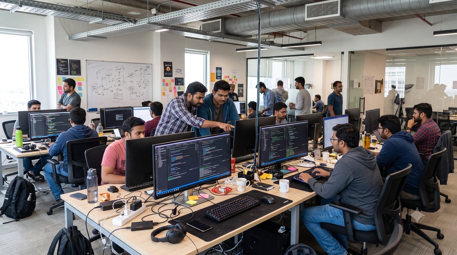 Quadex engineering team working at their desks